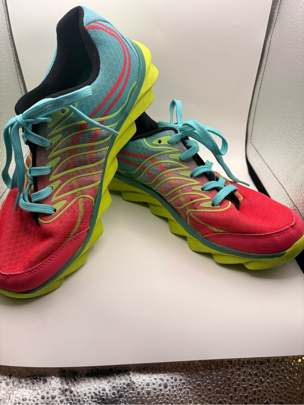 Vibrant Pink & Teal Women's Athletic Running Shoes